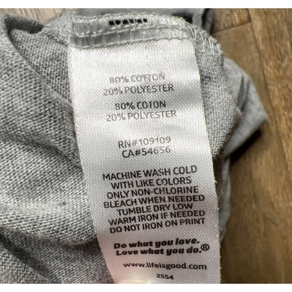 Life Is Good Crusher Tee Do The Math Love Hope Cotton Gray Womens Medium - Picture 7 of 7